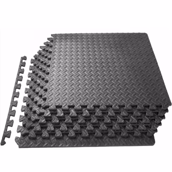 Grand tapis de jeu en mousse EVA, 20 pièces, carreaux de sol souples, jeu imbriqué, salle de sport pour enfants et bébés, noir et blanc